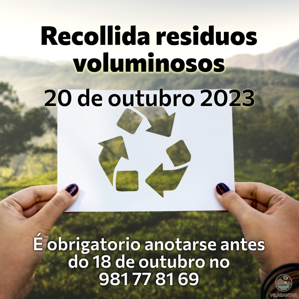 Cartel recollida residuos voluminosos 20 outubro 2023