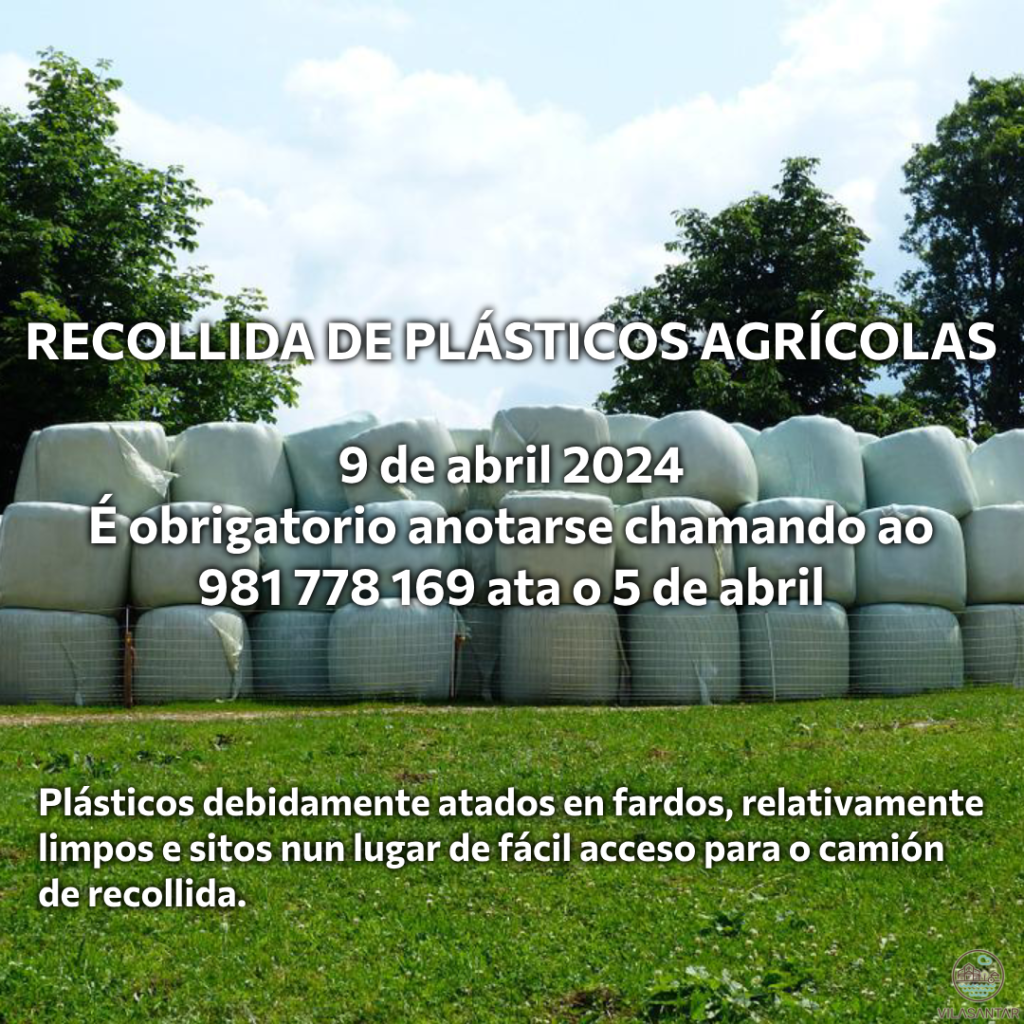 Cartel recollida de plásticos agrícolas 9 de abril Vilasantar